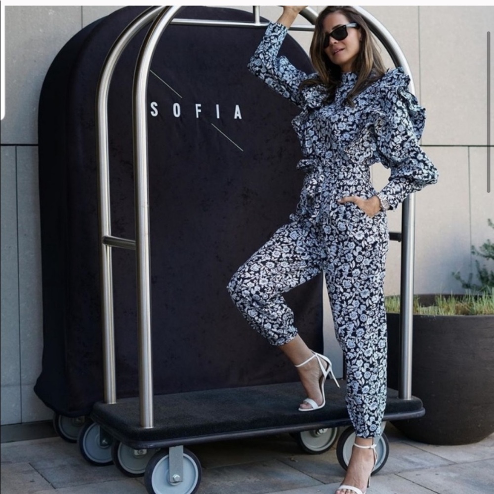 NWT Zara Print Poplin Jumpsuit size XS - Picture 2 of 7